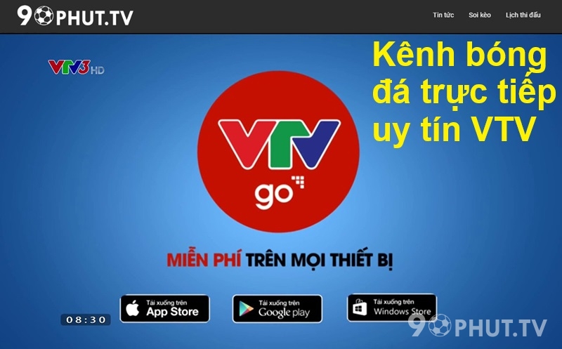 Kênh bóng đá trực tiếp uy tín VTV