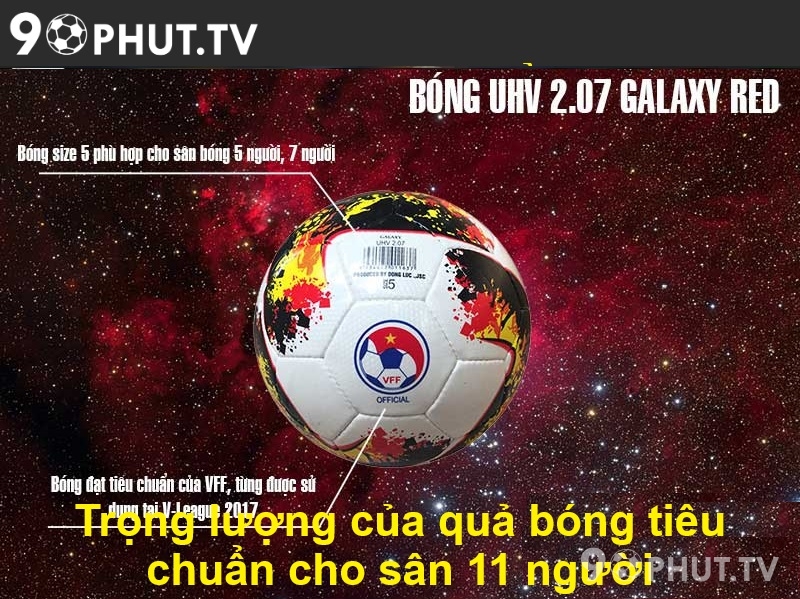 Trọng lượng của quả bóng tiêu chuẩn cho sân 11 người